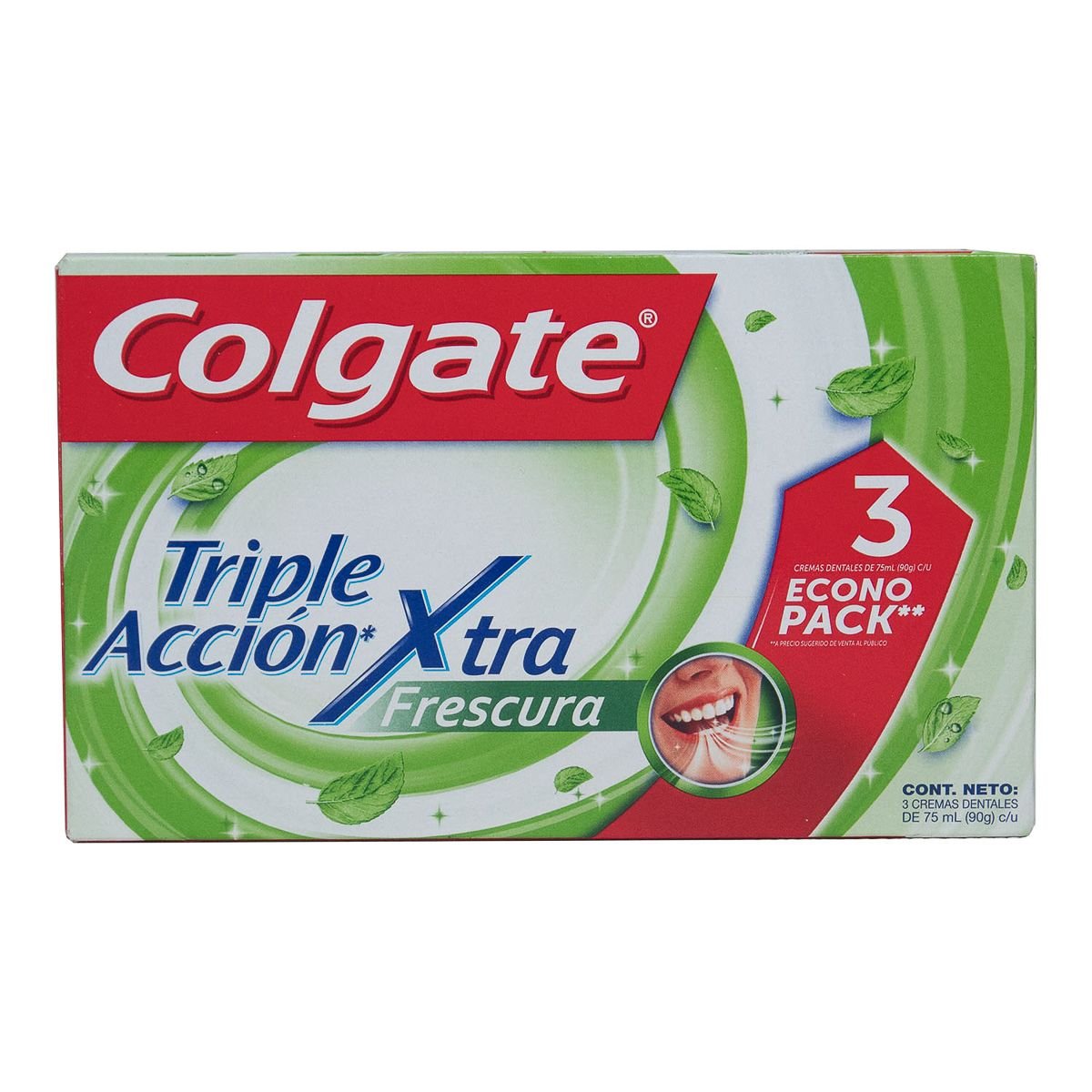 Colgate Triple Accion Xtra Frescura Crema Dental Pack 3 Unidades X 90gr