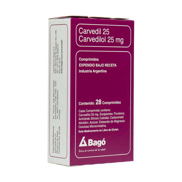 Carvedil 25 Mg Caja X 28 Comp.